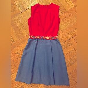 VTG 60s Lanz Original Flower Embroidered Mini DRESS Size Small